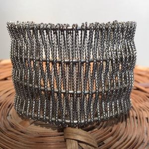 SILVER TONED 2" CUFF BRACELET